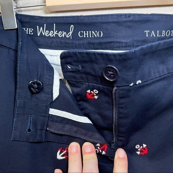 𝅺Talbots The Weekend Chino Navy Blue with Red and White Anchors Sz 4 - Picture 5 of 7